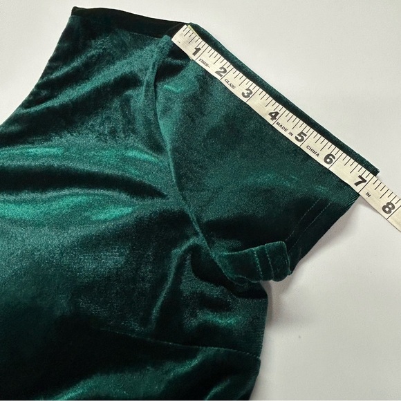 Velvet Asymmetric Maxi Dress M Stretch One Shoulder Hi Lo Formal Hoco Gala NWT - Picture 12 of 15